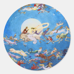 Sticker Rond Danse autour de la lune par C. Doyle