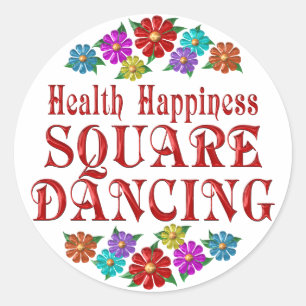 Sticker Rond Danse carrée de bonheur de santé