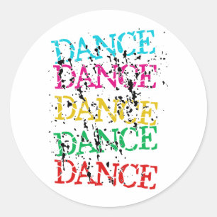 Sticker Rond Danse Danse Coloré Élégant Grudge