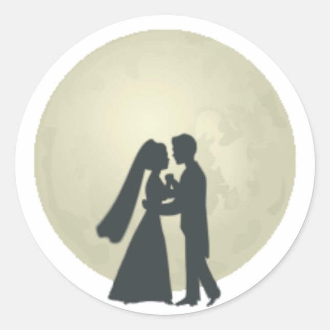 Sticker Rond Danse de la mariée et de la chambre (Devant)