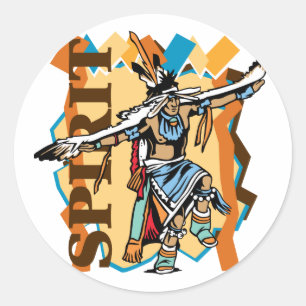 Sticker Rond Danse de l'esprit amérindien