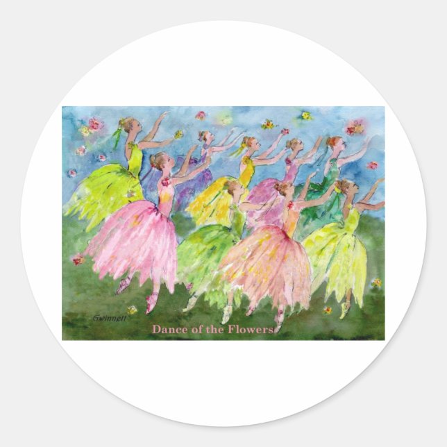 Sticker Rond Danse des fleurs (Devant)