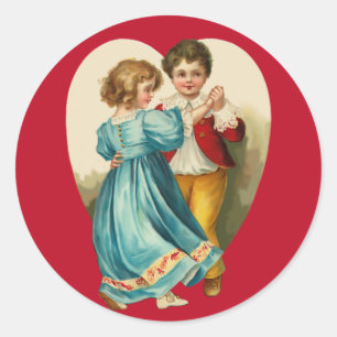 Sticker Rond Danse des garçons et des filles