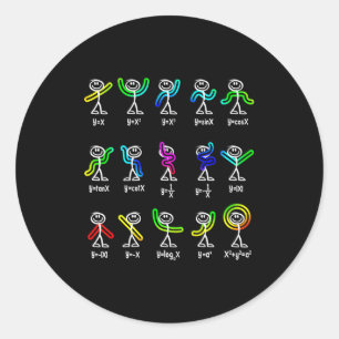 Sticker Rond Danse drôle d'algèbre Fonction Prof de maths Geek