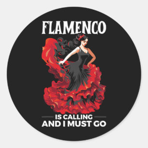 Sticker Rond Danse flamenco Danse espagnole Espagne Flamenco Da