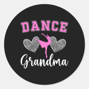 Sticker Rond Danse Grand-Mère Coeurs Danser Grand-Mère D'Une Da