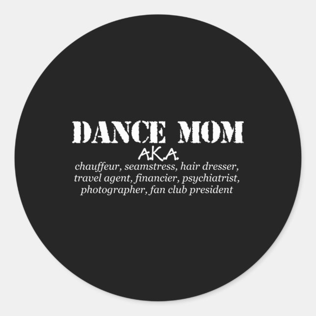 Sticker Rond Danse Maman Aka Chauffeur Seamstress Danse Maman (Devant)