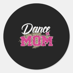 Sticker Rond Danse Maman Leopard Drôle Danser Fête des mères