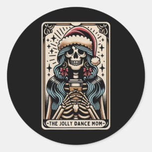 Sticker Rond Danse Maman Noël Tarot Card Dancing Teacher Dau