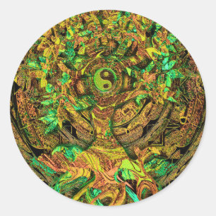 Sticker Rond Danse Mandala de l'arbre de vie