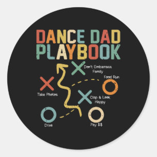 Sticker Rond Danse Papa Comp Drôle amusant Playbook Danser Papa