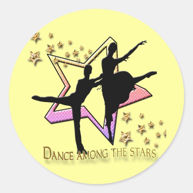 Sticker Rond Danse parmi des étoiles (Devant)