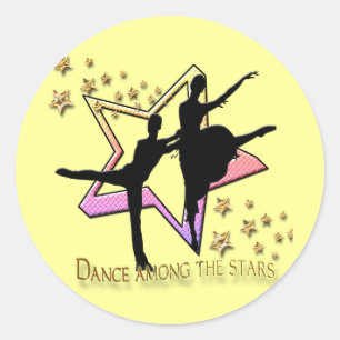 Sticker Rond Danse parmi des étoiles