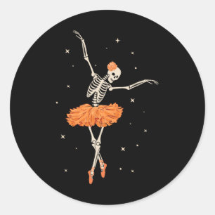 Sticker Rond Danse Skeleton Ballerina Ballet Danse Halloween