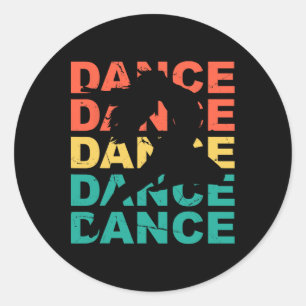 Sticker Rond Danse Vintage Rétro Pour Danseurs