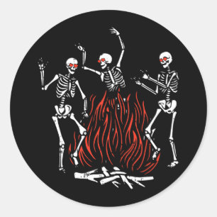 Sticker Rond Danser Feu Valentines Jour Os Amour Coeur