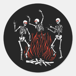 Sticker Rond Danser Feu Valentines Jour Os Amour Coeur