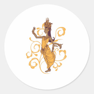 Sticker Rond Danseur Apsara