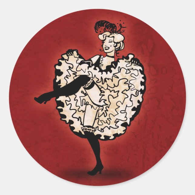 Sticker Rond Danseur Cancan (Devant)