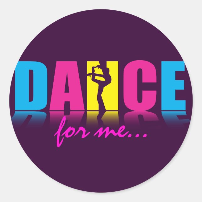 Sticker Rond Danseur de danse personnalisé (Devant)