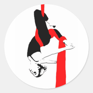 Sticker Rond Danseur de soies aériennes Gemini Pose