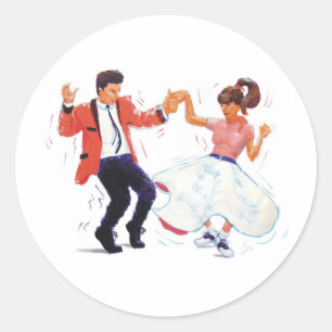 Sticker Rond danseur d'oscillation avec des chaussures de jupe