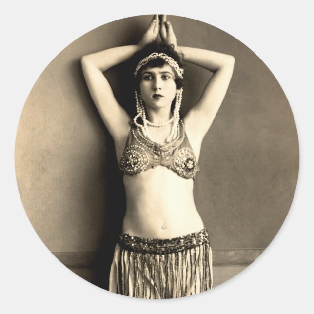 Sticker Rond Danseur du ventre (Devant)