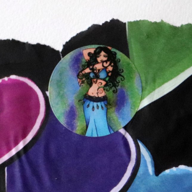 Sticker Rond Danseur du ventre (Créateur téléchargé)