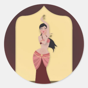 Sticker Rond Danseur du ventre Danseur du Moyen-Orient