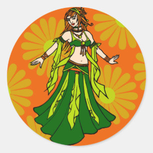 Sticker Rond Danseur du ventre irlandais