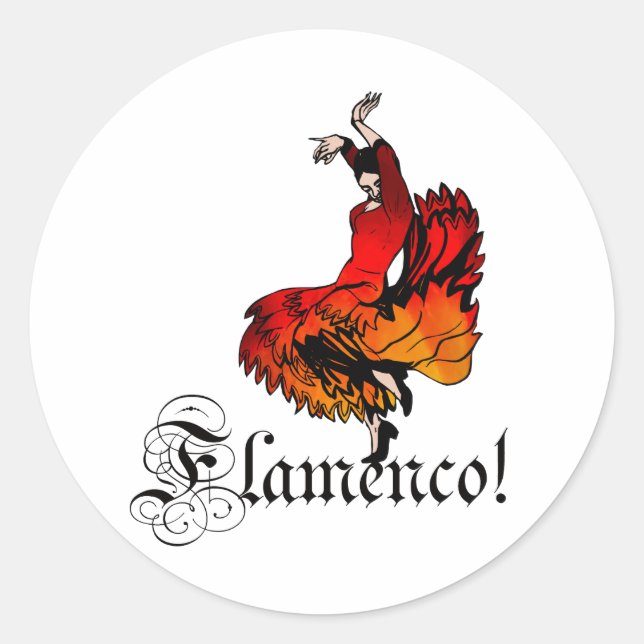 Sticker Rond Danseur flamenco (Devant)