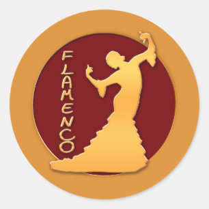 Sticker Rond Danseur flamenco