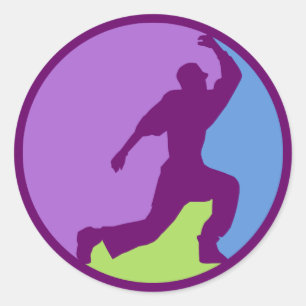 Sticker Rond Danseur Hip hop
