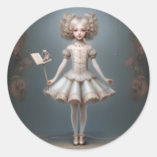 Sticker Rond Danseurs de la page de mode du ballet Casse-Noiset