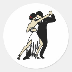 Sticker Rond Danseurs de tango Vintages
