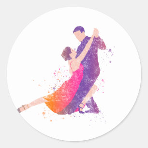 Sticker Rond Danseurs Tango Ballroom Flamenco Danser