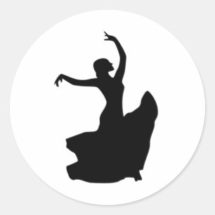Sticker Rond Danseuse de flamenco uniquement