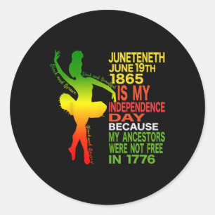 Sticker Rond Danseuse de l'Indépendance Junet1 Black Girl Balle