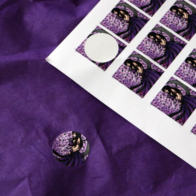 Sticker Rond Danseuse du ventre violet (Créateur téléchargé)