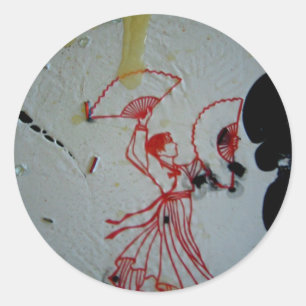 Sticker Rond "Danseuse éventail 2"