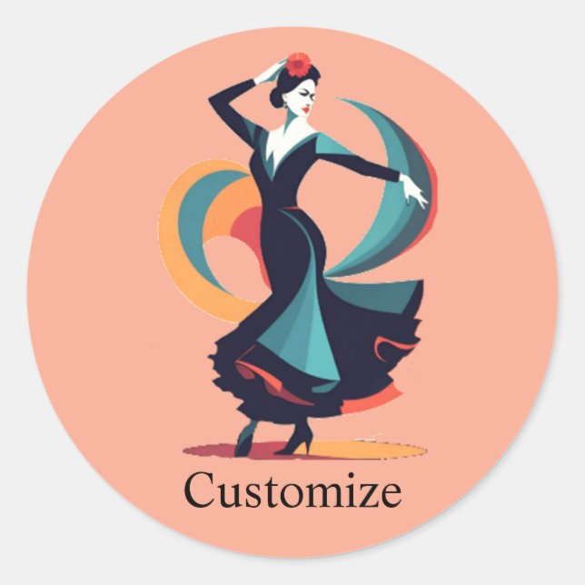 Sticker Rond Danseuse flamenco Thunder_Cove (Devant)