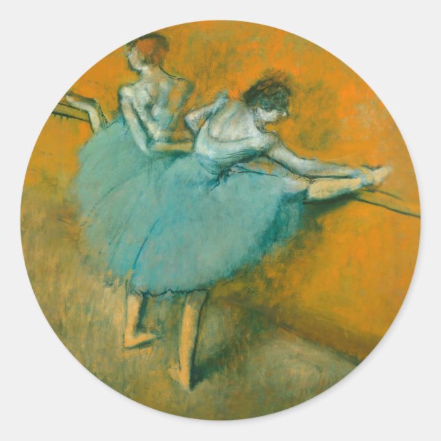Sticker Rond Danseuses au Bar Ballet (Devant)
