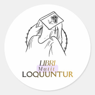 Sticker Rond Dark Academia Citation Latine Art en ligne
