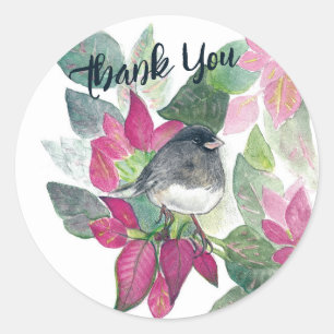 Sticker Rond Dark Eyed Junco Bird Art