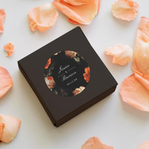 Sticker Rond Dark Moody Romantic Floral Néerlandais Mariage