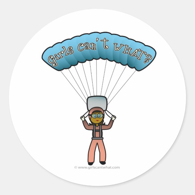 Sticker Rond Dark Woman Sky Diving (Devant)
