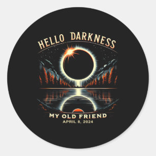 Sticker Rond Darkness My Old Friend Solar Eclipse Avril 0817