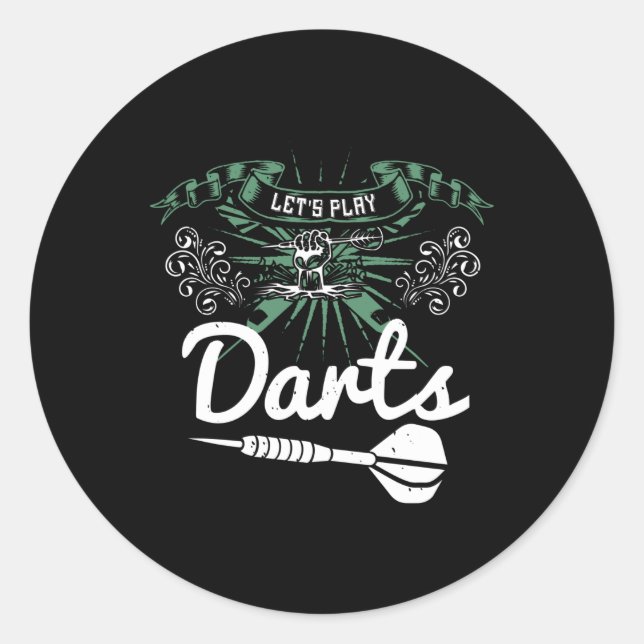 Sticker Rond Darts - Jouons aux fléchettes (Devant)