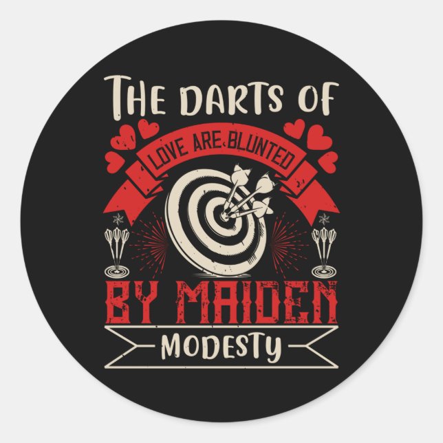 Sticker Rond Darts - Les fléchettes De L'Amour Sont Bébées Par  (Devant)