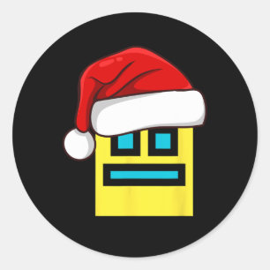 Sticker Rond Dash Geometry Répéter Noël Santa Hat Jeu Vide